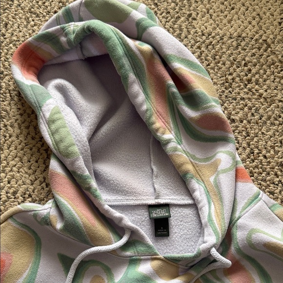 Wild Fable Green and light purple cropped Hoodie - Picture 4 of 6